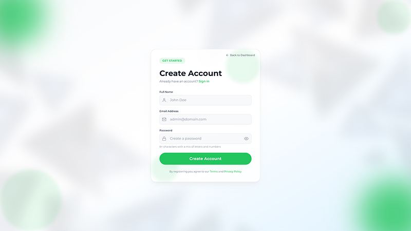 Sign Up Page