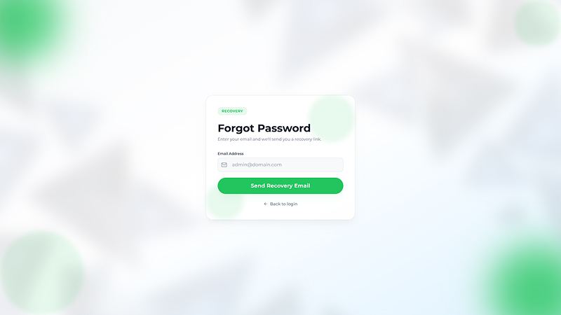 Forgot Password Page