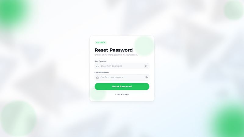 Reset Password Page